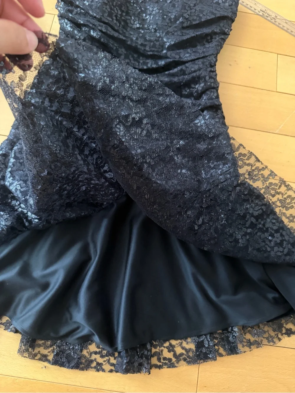 Betsey Johnson Black Strapless Lace Party Dress - Picture 7 of 11